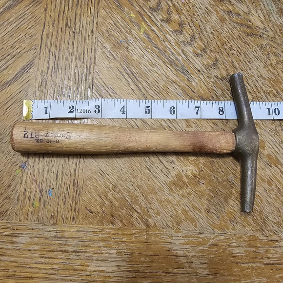 Vintage  G.W. Mount Brass Head Tack Hammer With Wooden Handle 6 Inch X 9 Inch so - Picture 8 of 8